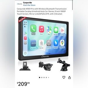 Carpuride W901 Pro with Wireless Bluetooth Transmission Portable Carplay
